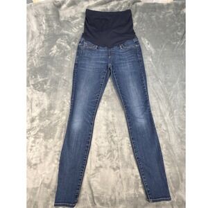 Gap 1969 Maternity Resolution True Skinny Jeans Rich Indigo Full Panel Size 2 R